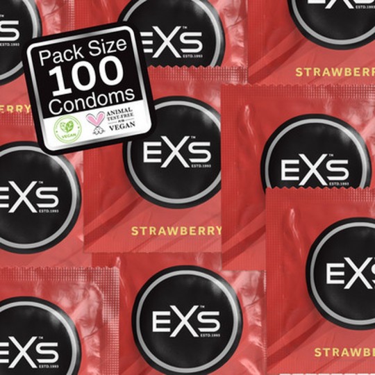 EXS STRAWBERRY - CONDOMS - 100 PIECES