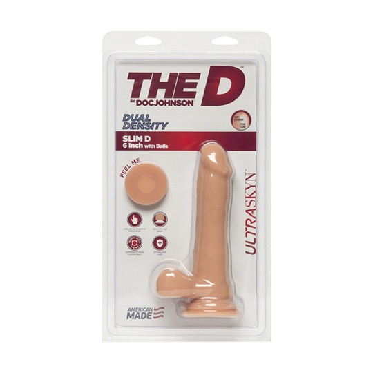 SLIM D - REALISTIC ULTRASKYN DILDO WITH BALLS - 6 / 15 CM