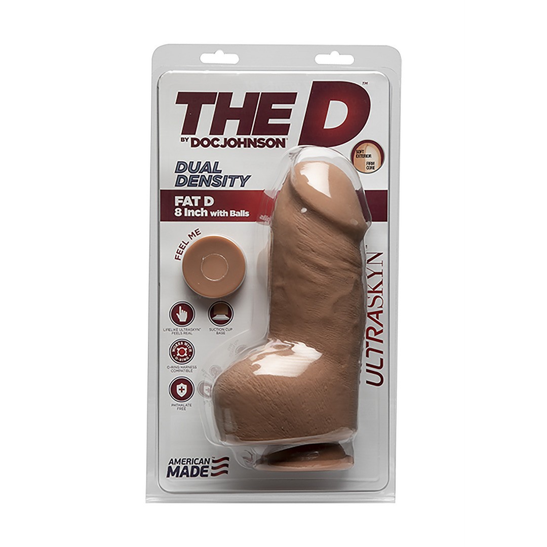 FAT D - REALISTIC ULTRASKYN DILDO WITH BALLS - 8 / 20 CM