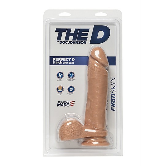 PERFECT D - REALISTIC FIRMSKYN DILDO WITH BALLS - 8 / 20 CM