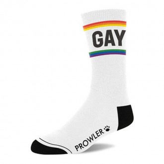 GAY SOCKS - WHITE/PRIDE