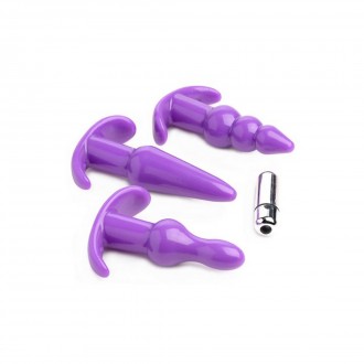 4 PIECE VIBRATING BUTT PLUG SET