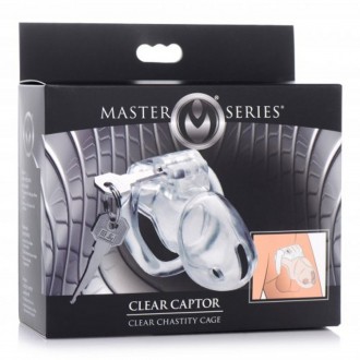 CLEAR CAPTOR - CHASTITY CAGE WITH KEYS - MEDIUM