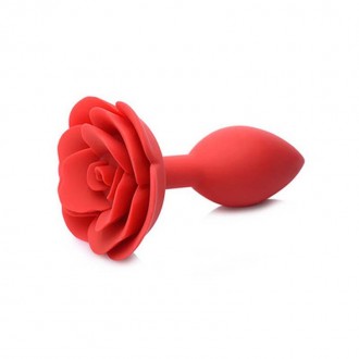 BOOTY BLOOM - SILICONE ROSE ANAL PLUG - RED