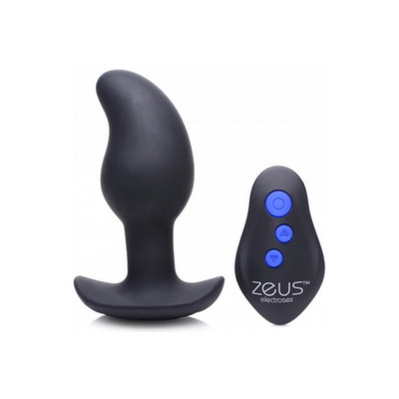 VIBRATING AND E-STIM SILICONE PROSTATE MASSAGER + REMOTE CONTROL