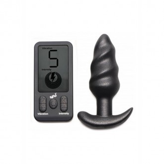 VIBRATING SILICONE SWIRL PLUG WITH REMOTE CONTROL AND 25 SPEEDS