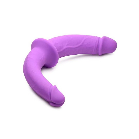 DOUBLE CHARMER - SILICONE DOUBLE DILDO WITH HARNESS