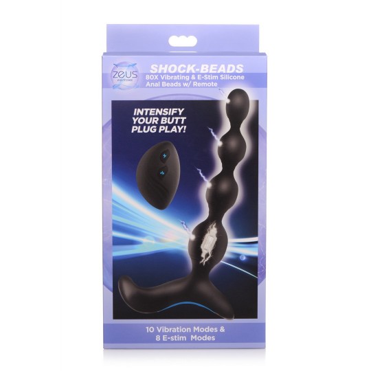 VIBRATING AND E-STIM SILICONE ANAL BEADS WITH REMOTE CONTROL