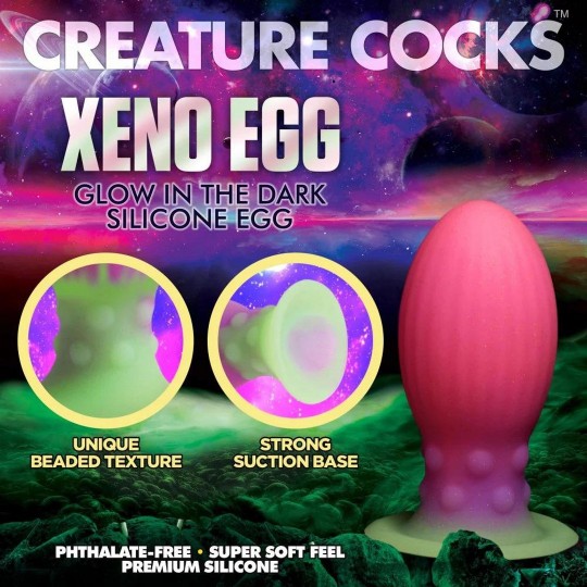 XENO EGG - GLOW IN THE DARK - SILICONE EGG - PINK