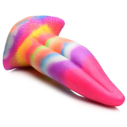 UNICORN TONGUE - GLOW IN THE DARK - SILICONE DILDO - RAINBOW