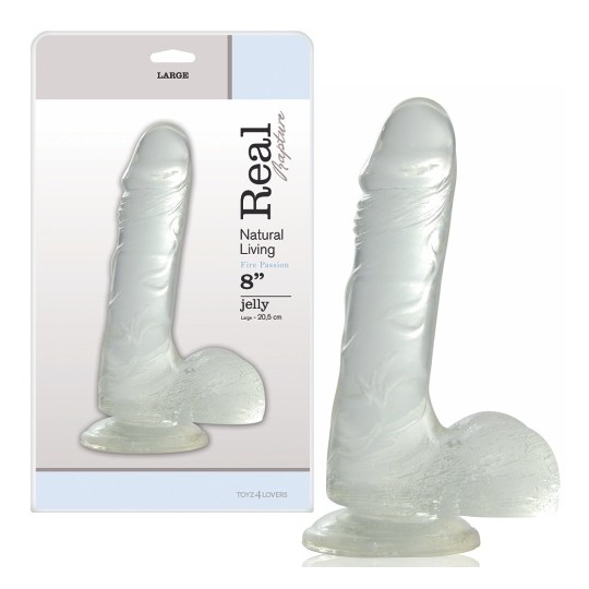 VERO RAPIMENTO FUOCO PASSIONE DILDO 8 &quot; TRASPARENTE