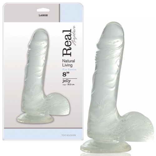 VERO RAPIMENTO FUOCO PASSIONE DILDO 8 &quot; TRASPARENTE