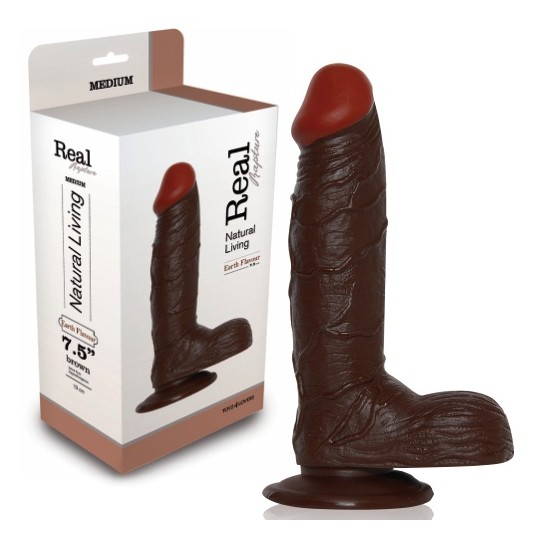 DILDO REALÍSTICO REAL RAPTURE EARTH FLAVOUR 7.5&#039;&#039; NEGRO