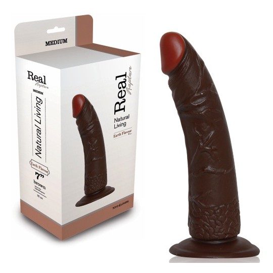 DILDO REALÍSTICO REAL RAPTURE EARTH FLAVOUR 7&#039;&#039; NEGRO