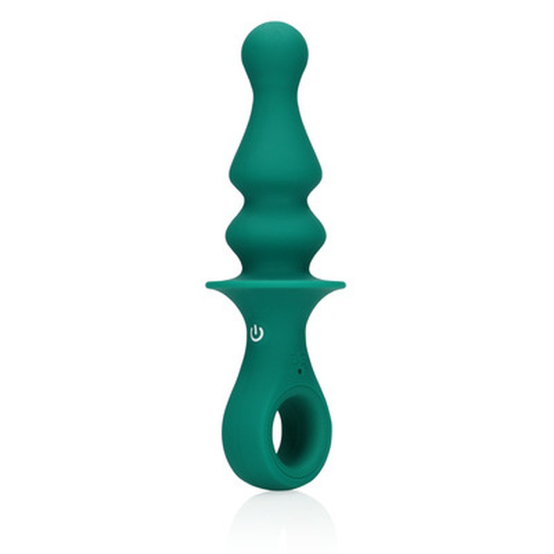 PAWN SHAPED ANAL VIBRATOR - PEACOCK PLUME