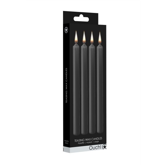 TEASING WAX CANDLES - 4 PIECES - LARGE - BLACK