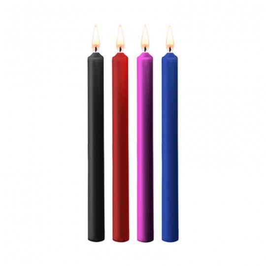 TEASING WAX CANDLES - 4 PIECES - LARGE - MULTICOLOR