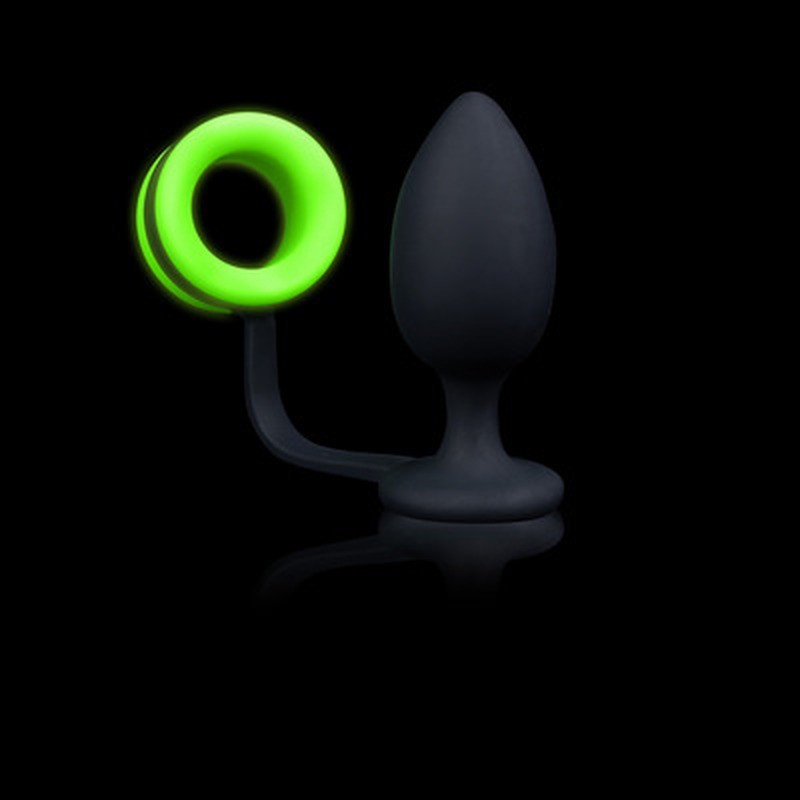 BUTT PLUG WITH COCKRING - GLOW IN THE DARK