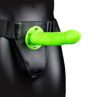 GLOW IN THE DARK TWISTED HOLLOW STRAP-ON - 8 / 20 CM