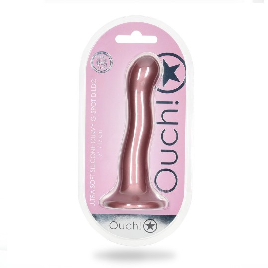 ULTRA SOFT SILICONE CURVY G-SPOT DILDO - 7&#039; / 17 CM