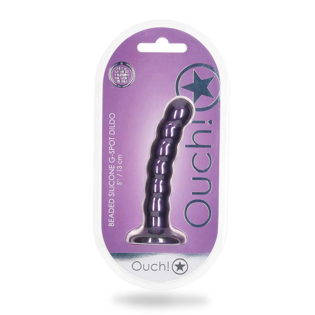 BEADED SILICONE G-SPOT DILDO - 5&#039; / 13 CM