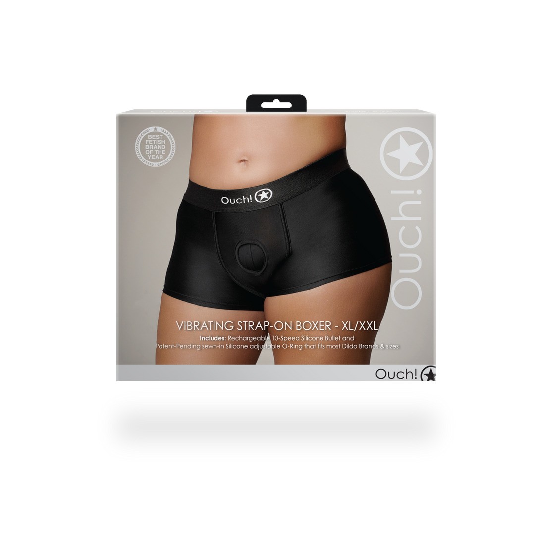 VIBRATING STRAP-ON BOXER - XL/XXL - BLACK