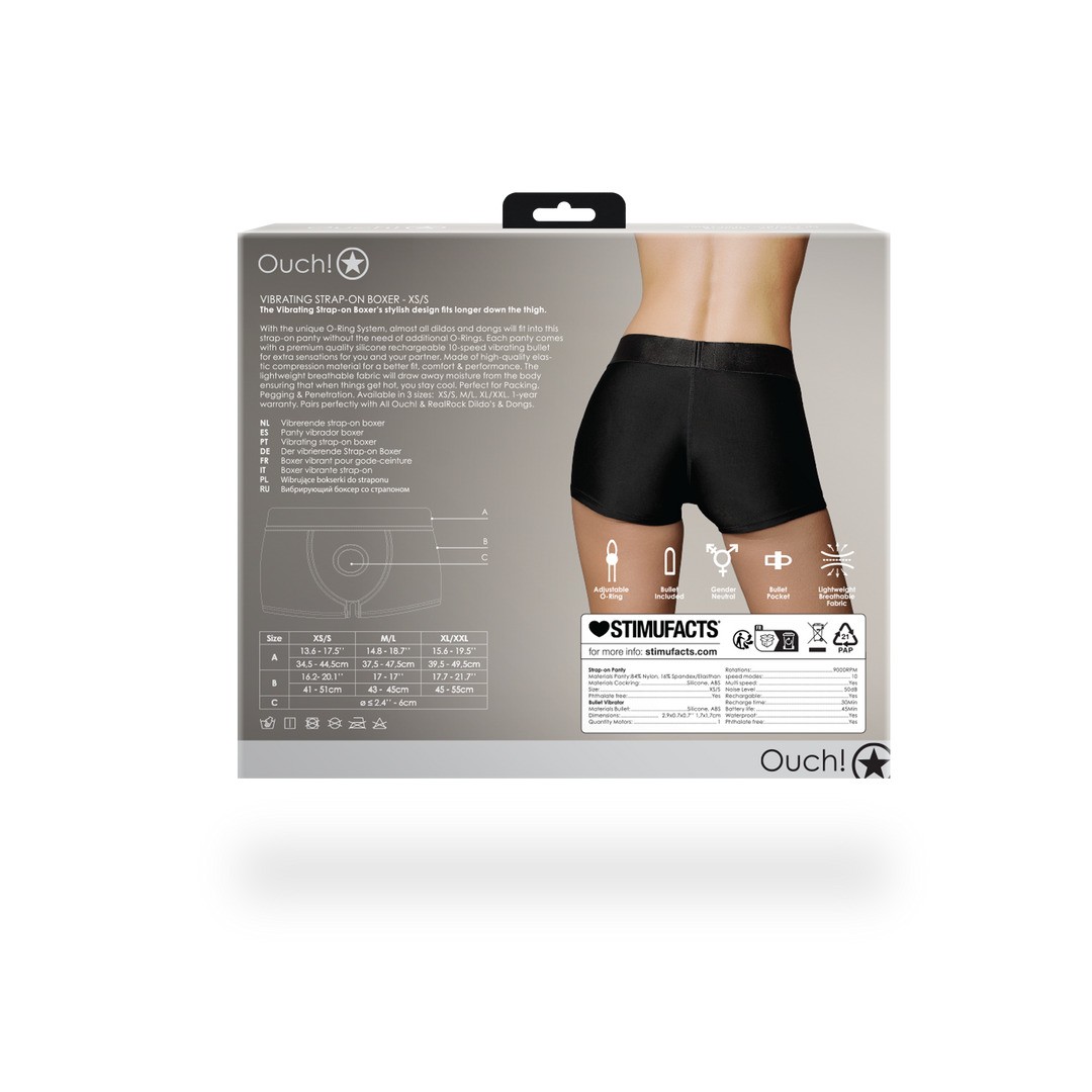 VIBRATING STRAP-ON BOXER - BLACK